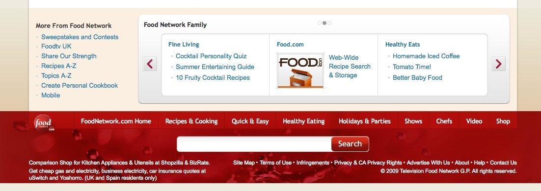 Screenshot of foodnetwork.com