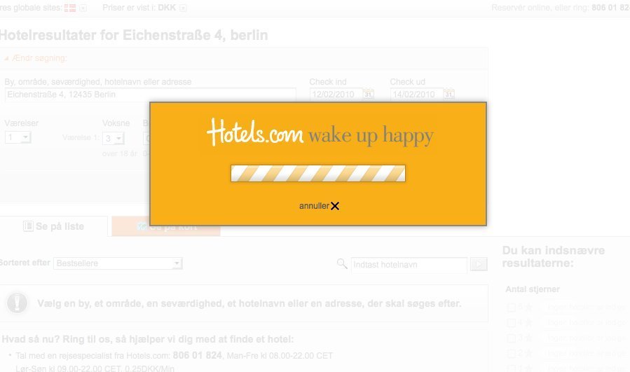 Screenshot of hotels.com