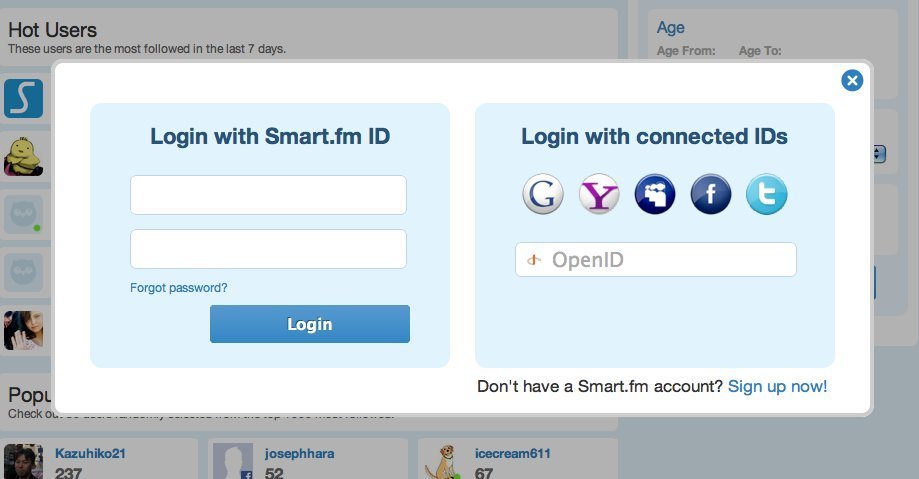 Screenshot of smart.fm