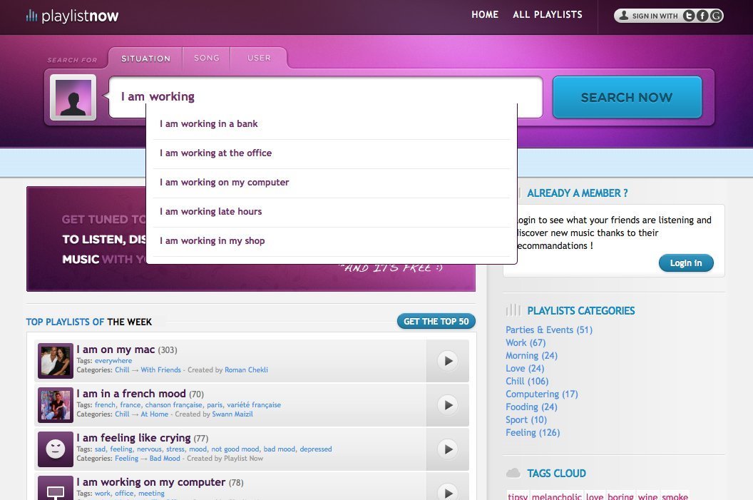 Screenshot of playlistnow.fm