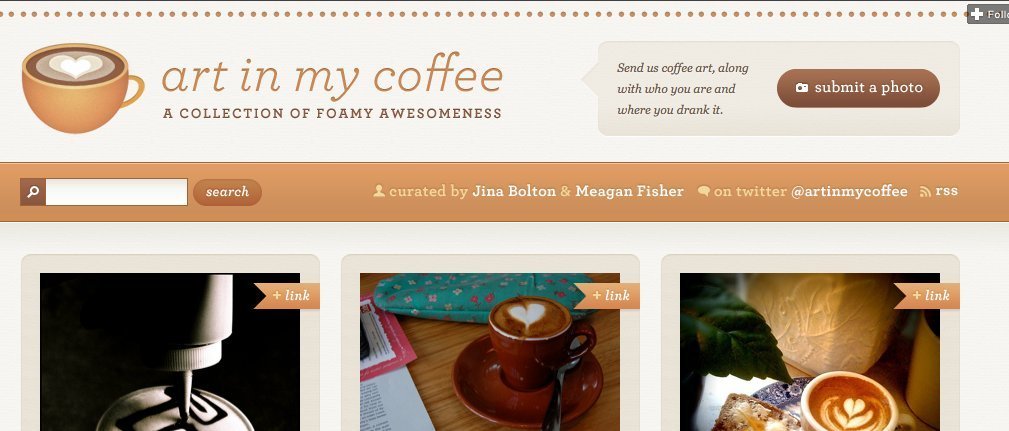 Screenshot of artinmycoffee.com