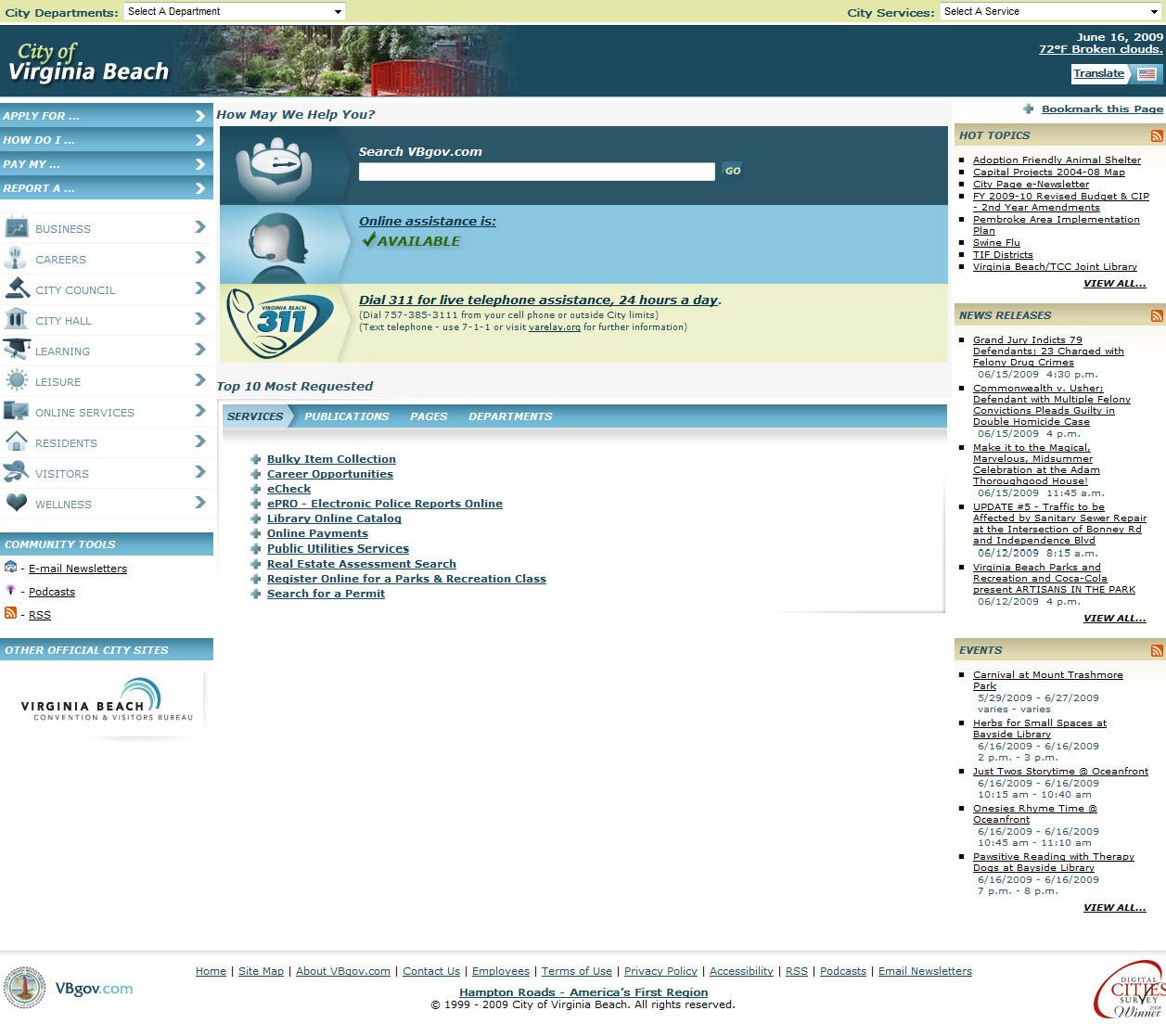 Screenshot of vbgov.com