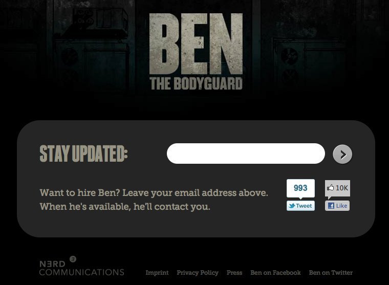 Screenshot of benthebodyguard.com