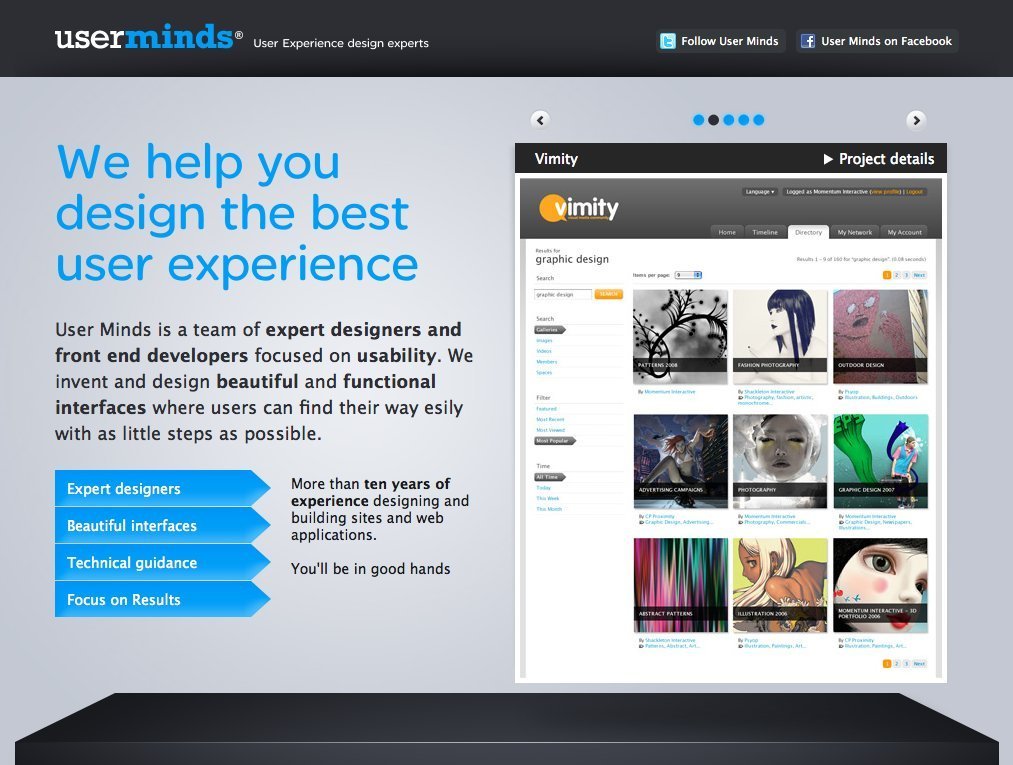 Screenshot of userminds.com