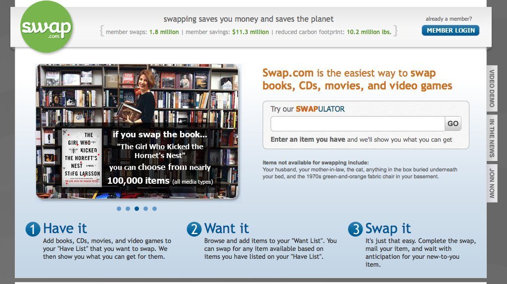 Screenshot of swap.com