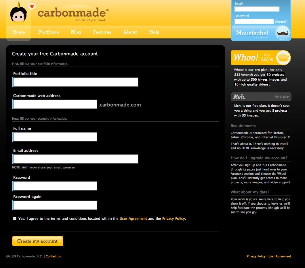 Screenshot of carbonmade.com