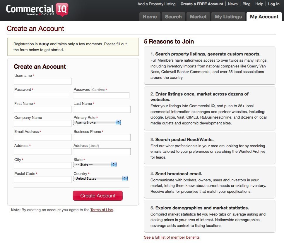 Screenshot of commercialiq.com
