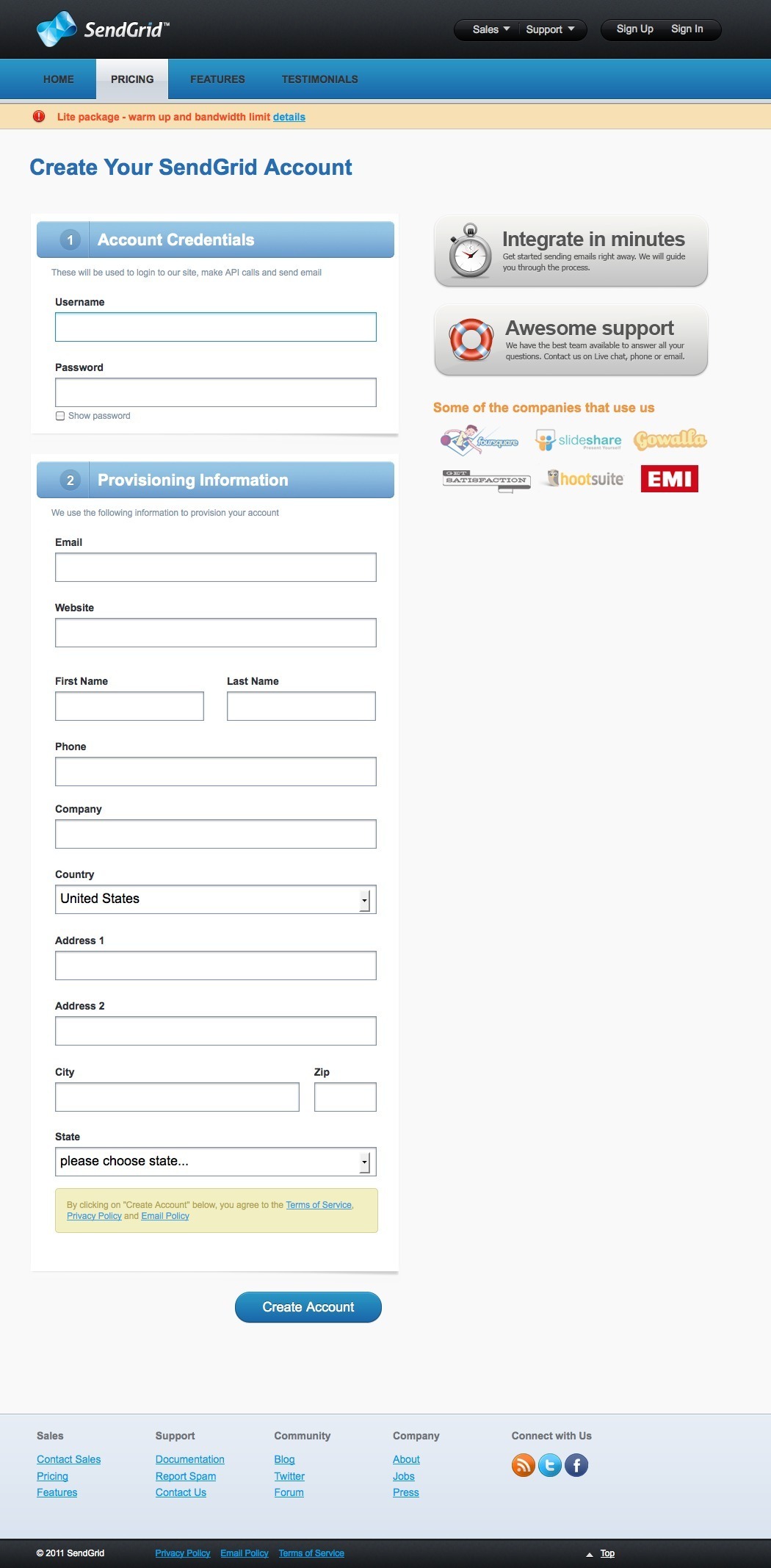 Account Registration design pattern