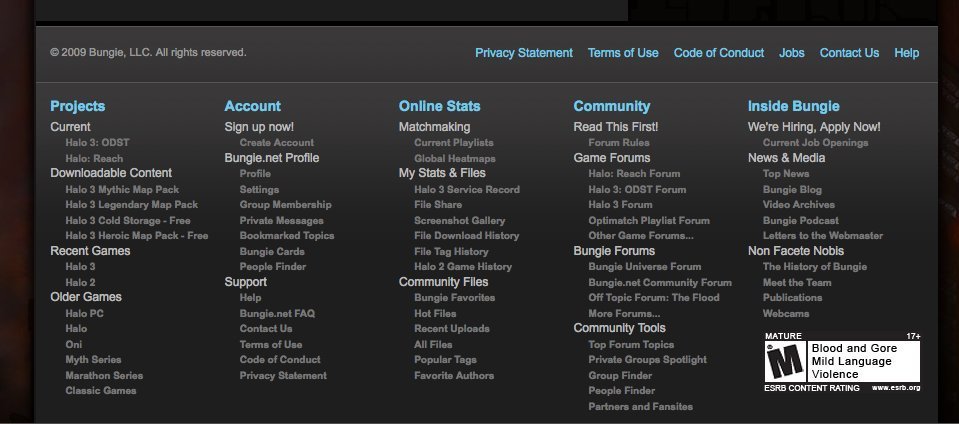 Screenshot of bungie.net