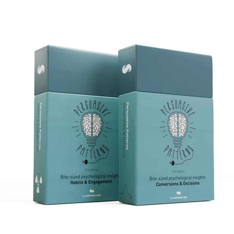 The Persuasive Patterns card decks: Conversions & Decisions and Habits & Engagement