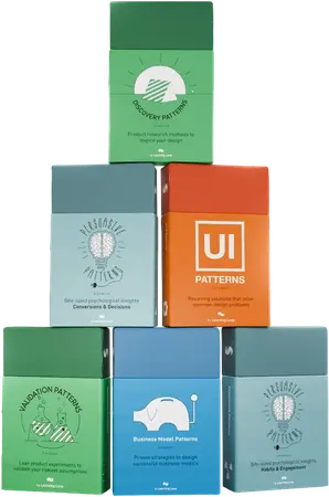 The Learning Loop card decks: Discovery, Persuasive, UI, Validation and Business Model Patterns