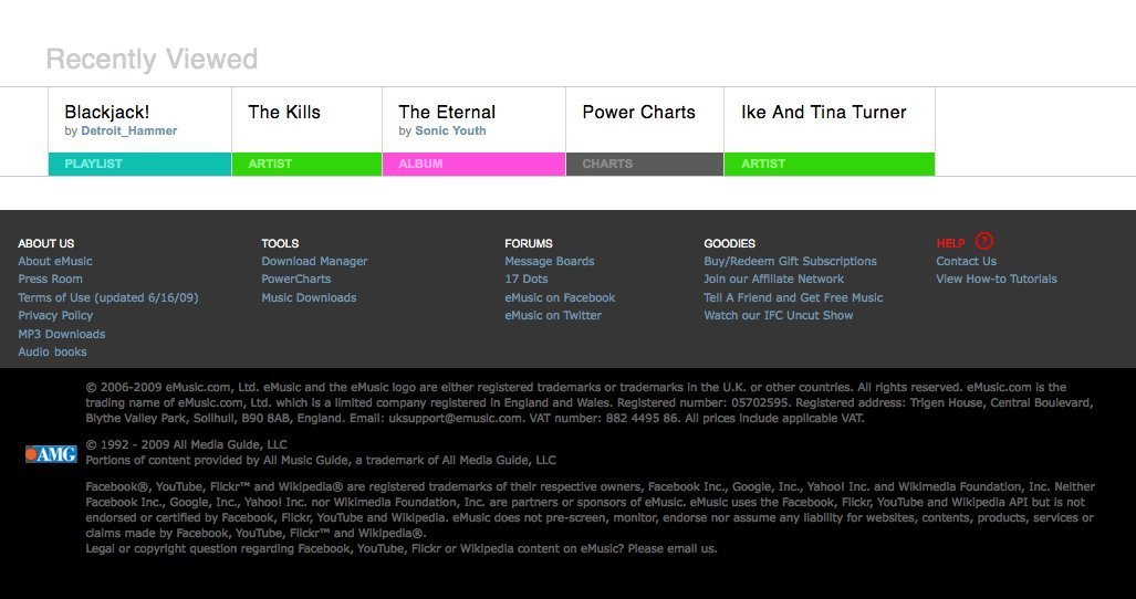 Screenshot of emusic.com