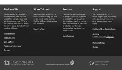 Fat Footer example from filesharehq.com