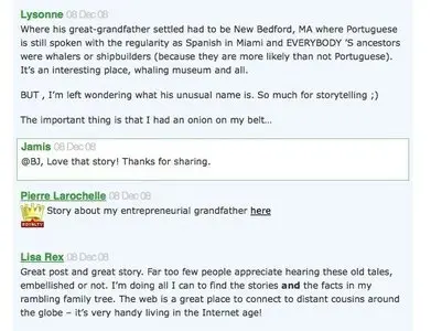 Comments example from 37signals.com