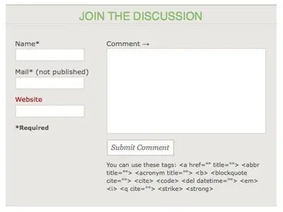 Comments example from artisanthemes.com