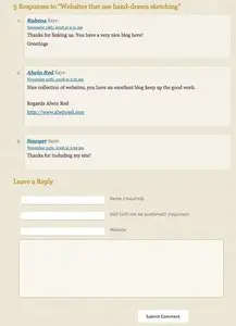 Comments example from cssaddict.com