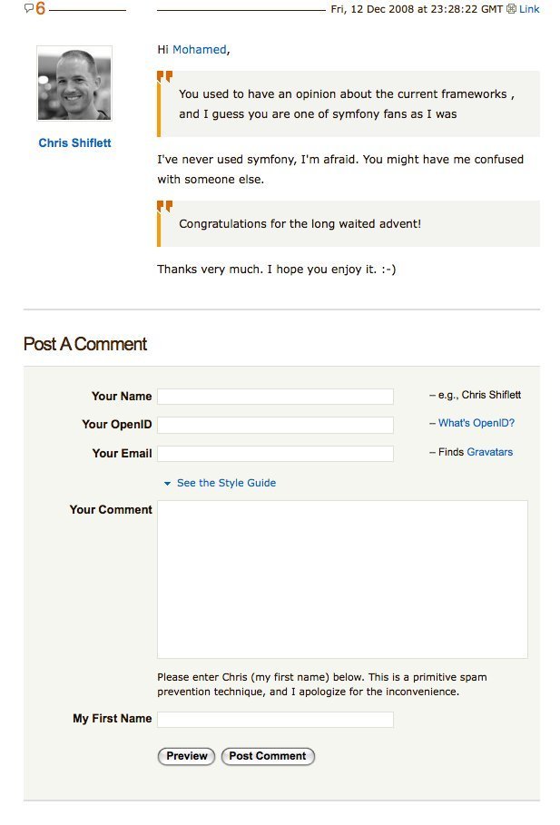Screenshot of shiflett.org