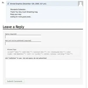 Comments example from smashingmagazine.com
