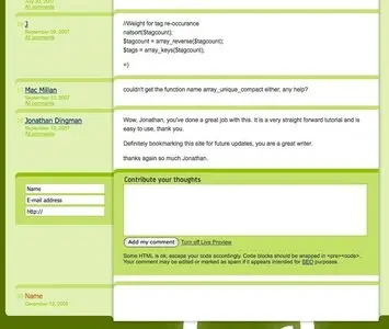 Comments example from snook.ca