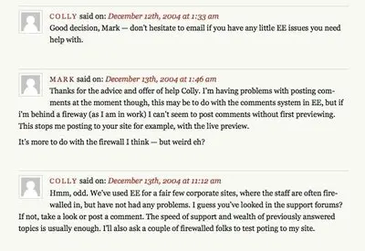 Comments example from markboulton.co.uk