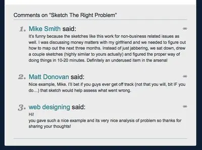 Comments example from 404uxd.com