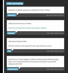 Comments example from blogdesignblog.com