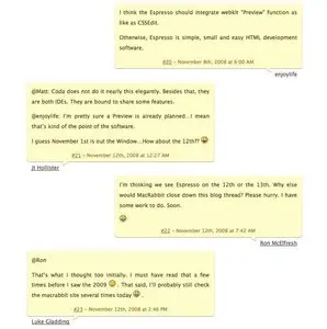 Comments example from macrabbit.com
