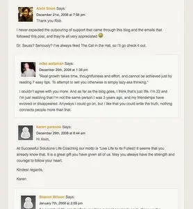 Comments example from lifecoachesblog.com