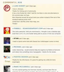 Comments example from hicksdesign.co.uk