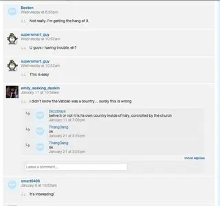 Comments example from smart.fm
