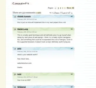 Comments example from webdesignerwall.com
