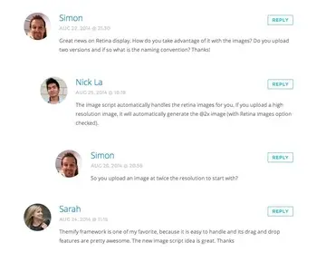 Comments example from themify.me