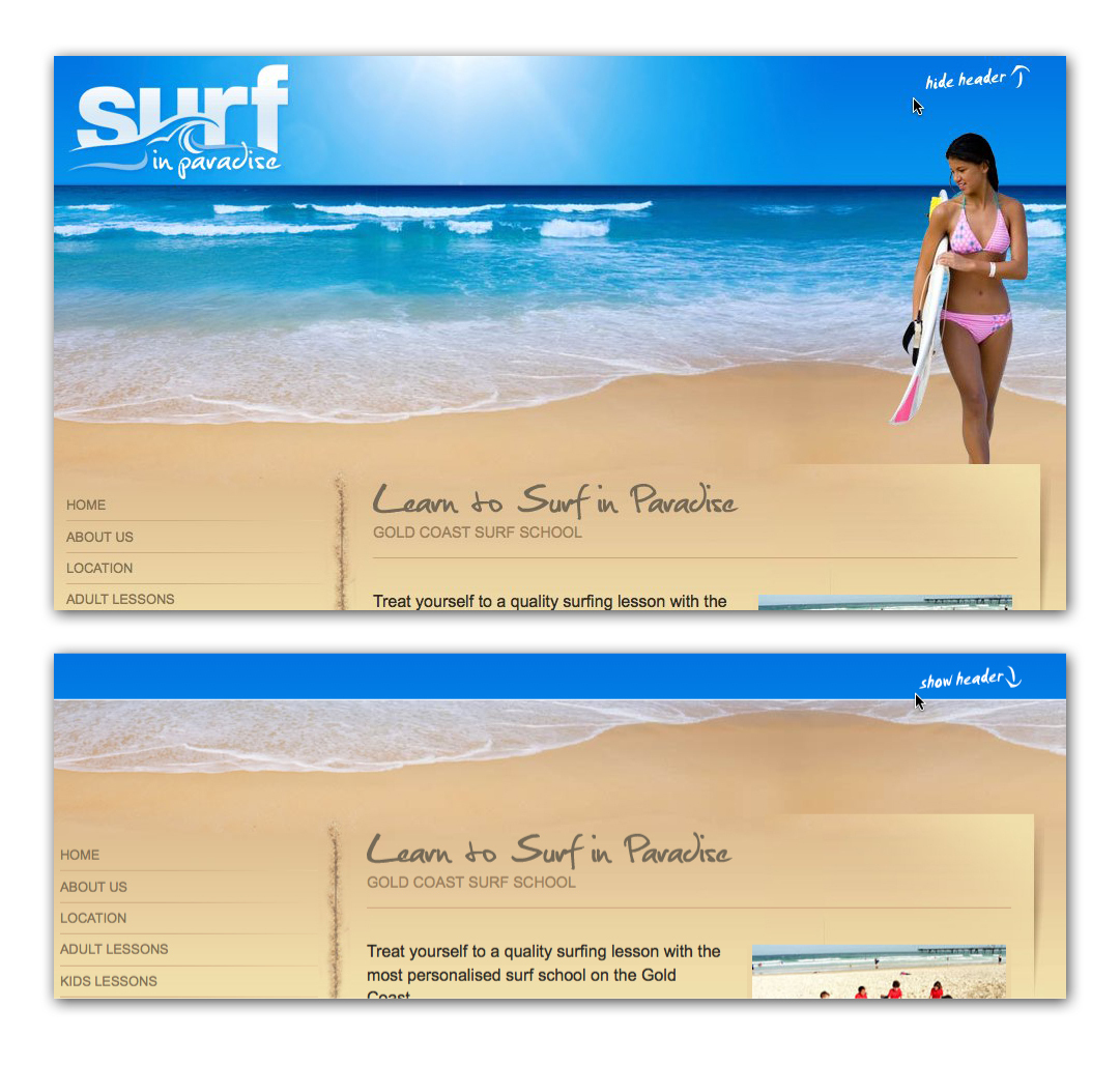 Screenshot of surfinparadise.com.au