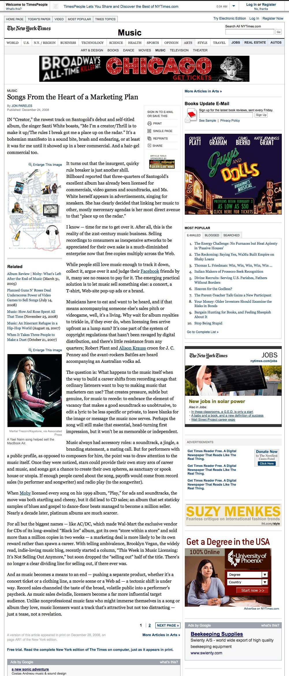 Screenshot of nytimes.com
