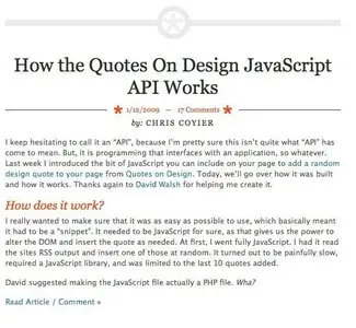 Articles example from css-tricks.com
