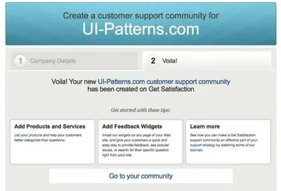 Wizards example from getsatisfaction.com