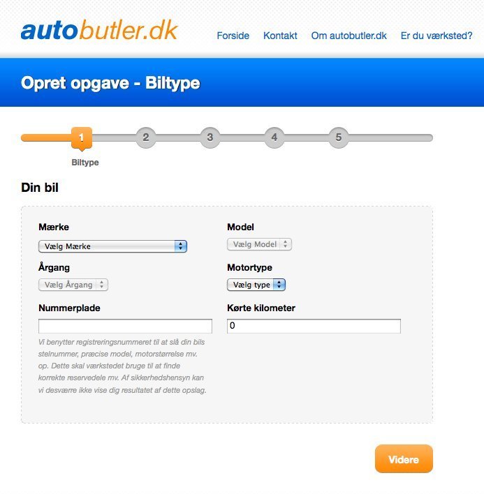 Screenshot of autobutler.dk