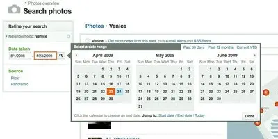 Calendars example from la.everyblock.com