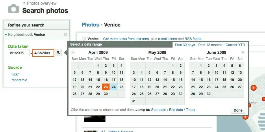 Calendar Picker example from la.everyblock.com