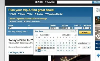 Calendars example from travel.yahoo.com
