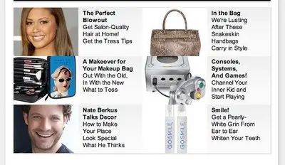 Content Teasers example from glam.com