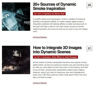 Content Teasers example from psdtuts.com