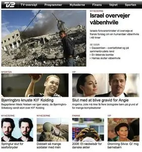 Content Teasers example from tv2.dk