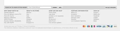 Fat Footer example from asos.com