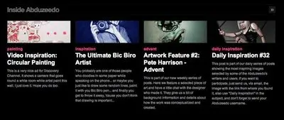 Content Teasers example from abduzeedo.com