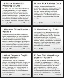 Content Teasers example from youthedesigner.com