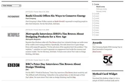 Content Teasers example from ideo.com
