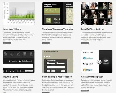Content Teasers example from squarespace.com