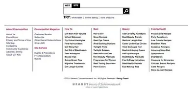 Fat Footer example from cosmopolitan.dk