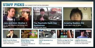 Content Teasers example from collegehumor.com